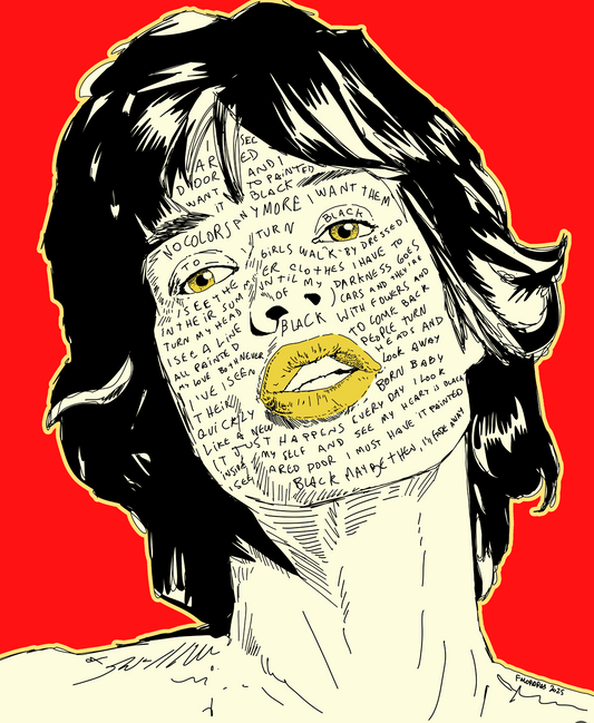 Black Face Tattoo Print