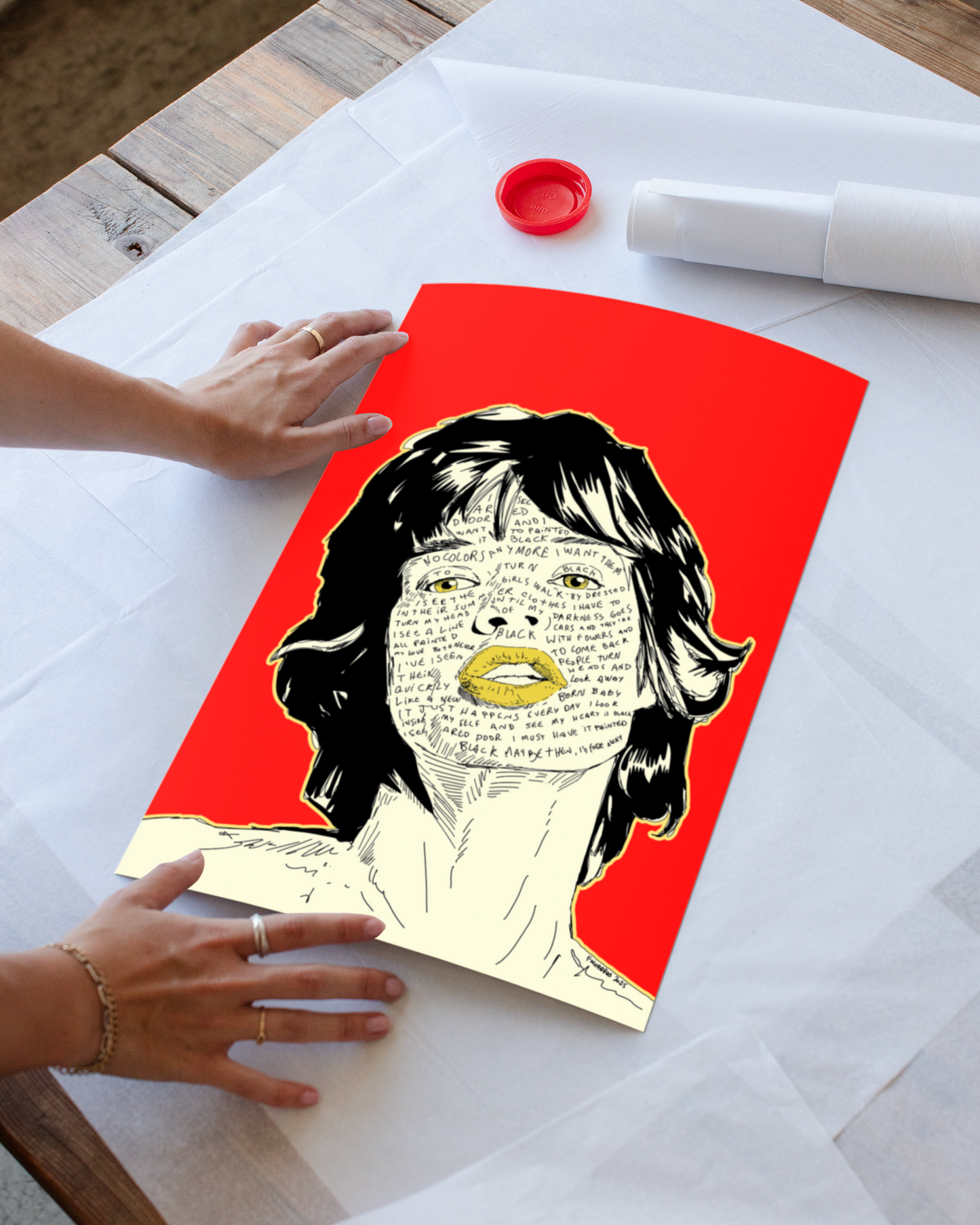 Black Face Tattoo Print