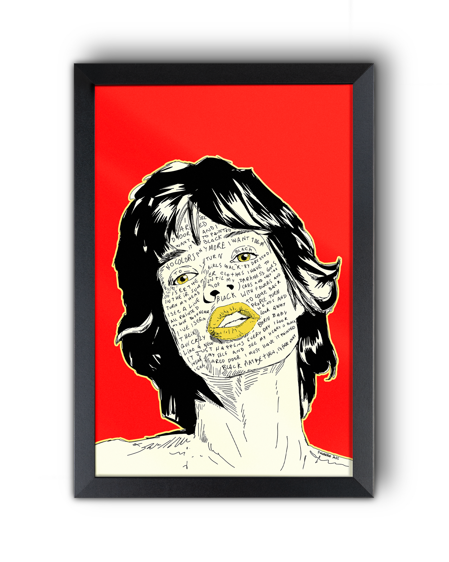 Black Face Tattoo Print